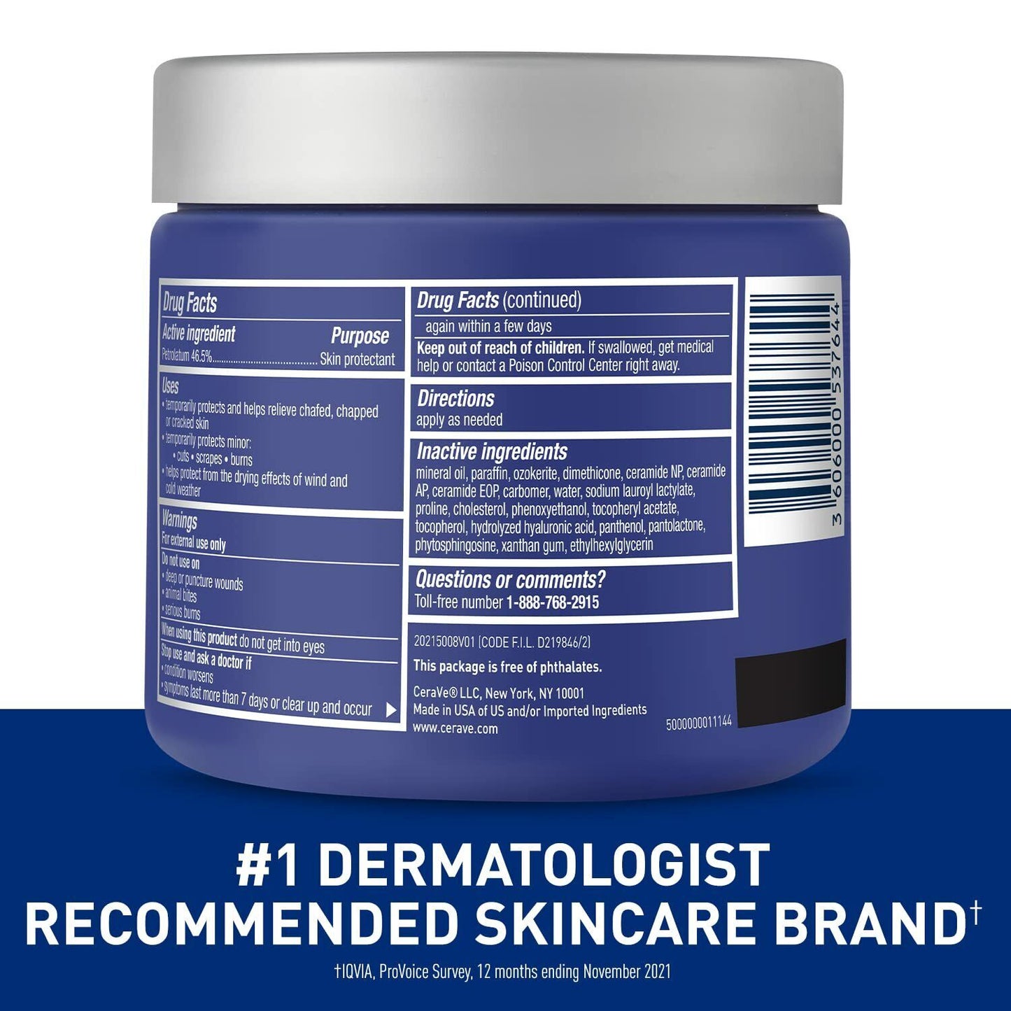 CeraVe Healing Ointment with Hyaluronic Acid - Protect & Repair Dry Skin 340g