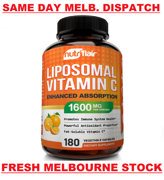 NUTRIFLAIR LIPOSOMAL VITAMIN C 1600mg 180 Caps DOUBLE STRENGTH POWERFUL IMMUNITY