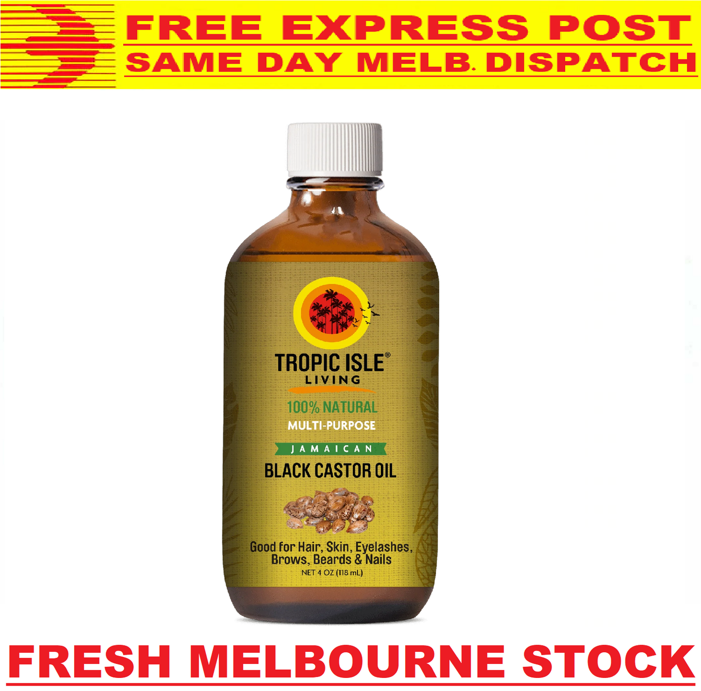 TROPIC ISLE LIVING JAMAICAN BLACK CASTOR OIL Hair Growth 118mL - FREE EXPRESS