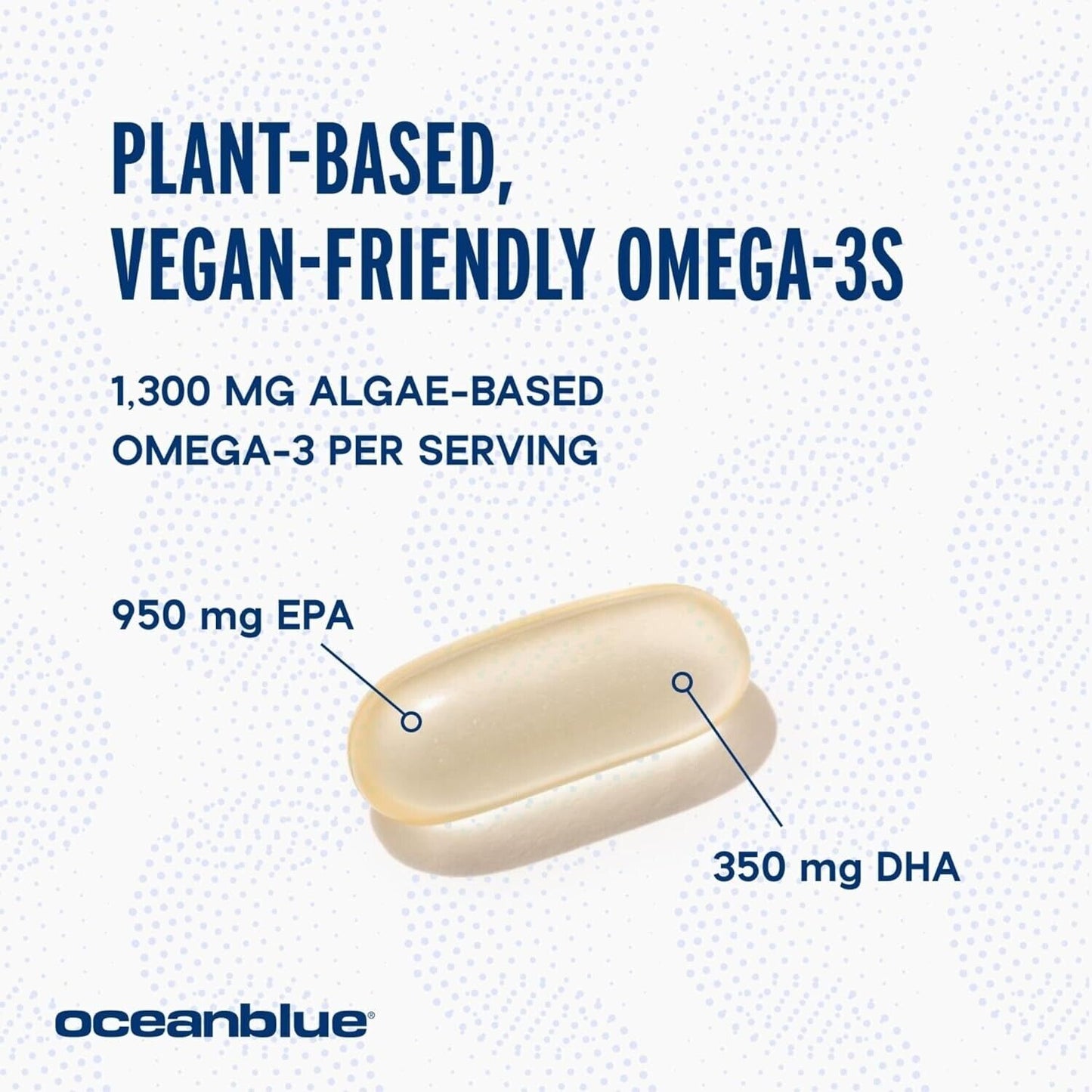 OCEANBLUE VEGAN Plant Based Omega-3 1300 mg ALGAE DHA/EPA - 60 Soft Gels Orange
