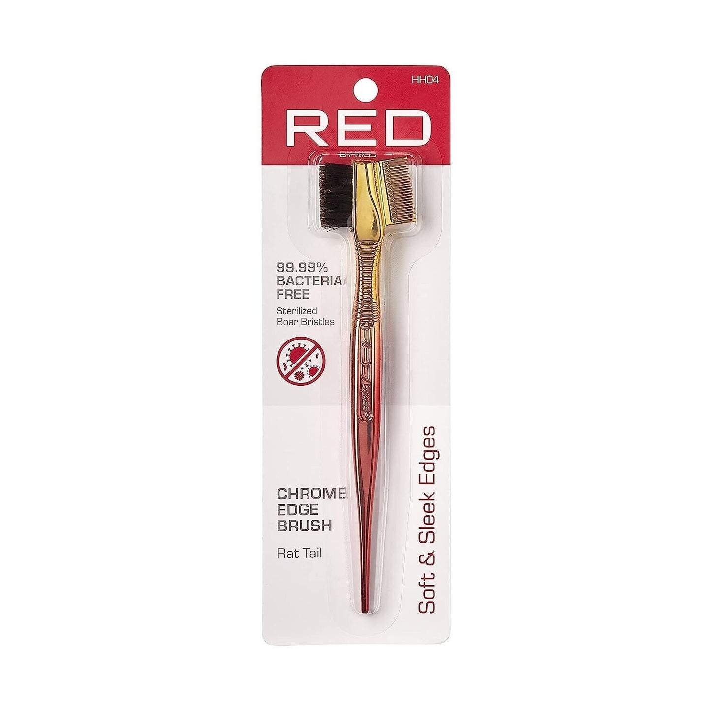 RED by Kiss HH04 Chrome Edge Brush Double Sided 3in1 Rat Tail Hairdressing Comb