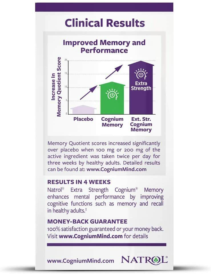 Natrol Cognium EXTRA STRENGTH Memory Cognitive Function 60 Tabs - FREE EXPRESS