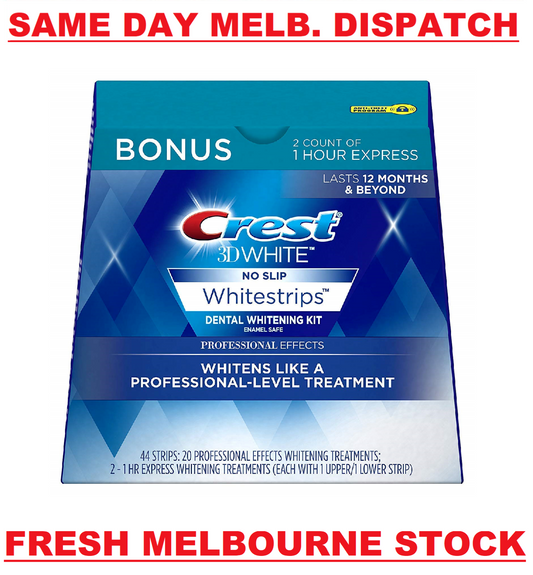 Crest 3D 40 x Professional Effects & 4 x 1HR Express Teeth Whitening (44 Strips)