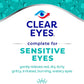 Clear Eyes Lubricant Sensitive Eye Drops - Gentle Relief Redness Dry Itchy 15mL