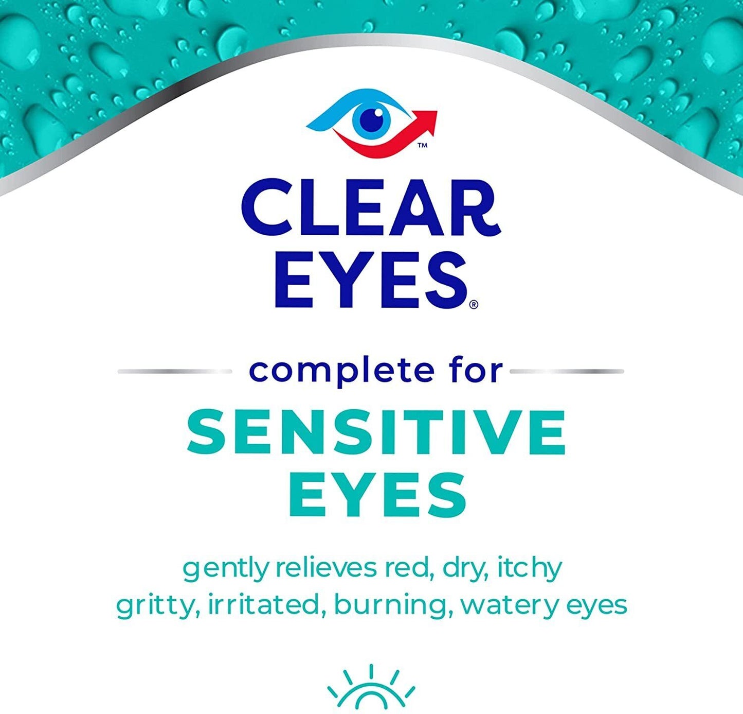Clear Eyes Lubricant Sensitive Eye Drops - Gentle Relief Redness Dry Itchy 15mL