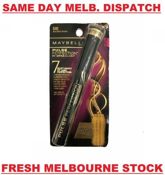 Maybelline Pulse Perfection Vibrating Washable Mascara 840 BLACKEST BLACK NEW
