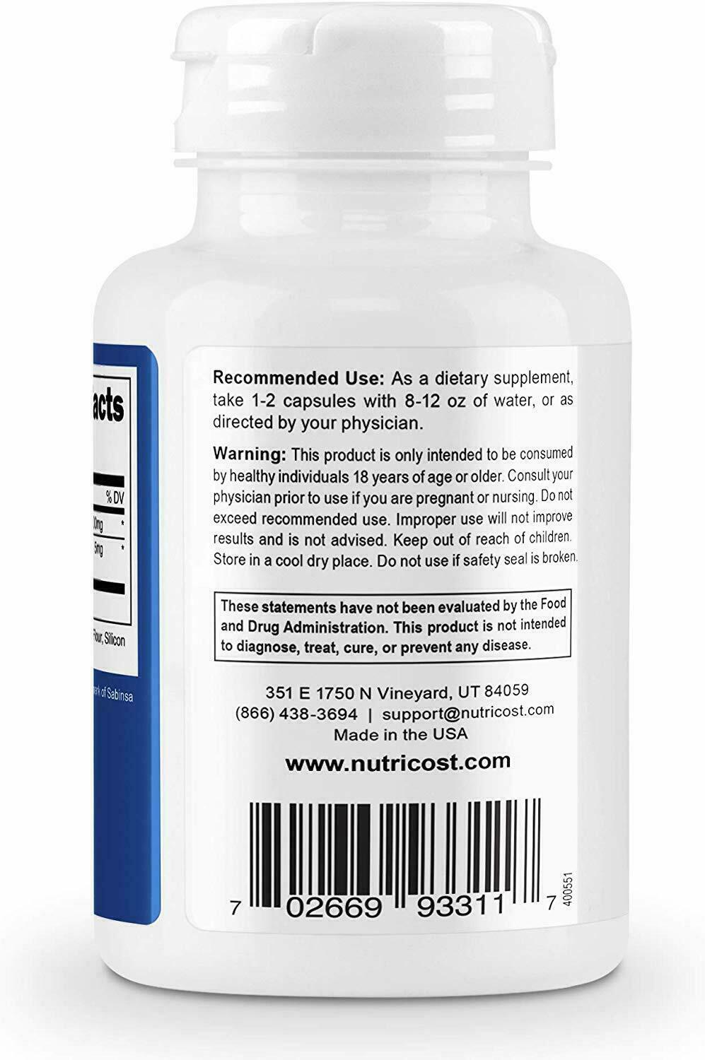 Nutricost DIM Diindolylmethane 300mg 120 Caps MAXIMUM STRENGTH MEGA VALUE PACK!