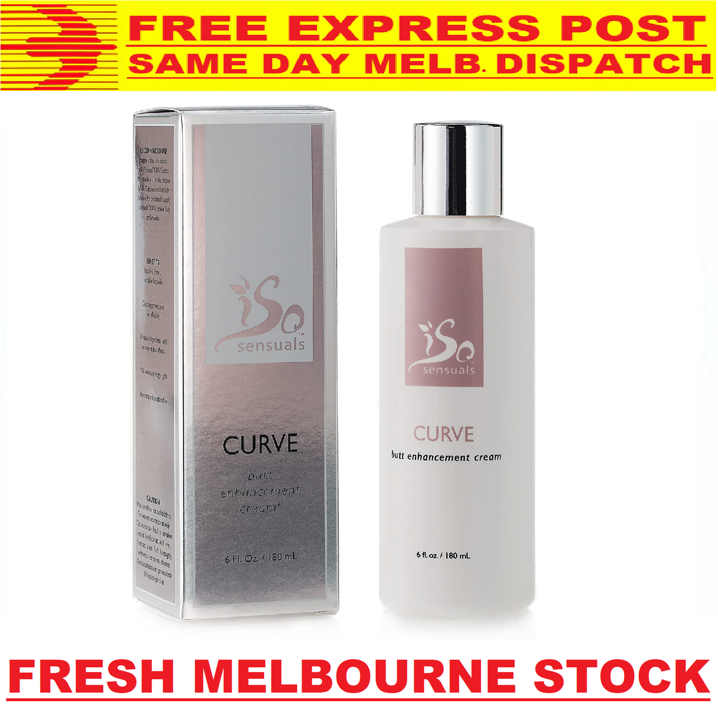 IsoSensuals CURVE Butt Enhancement Cream 180mL Firmer Booty FREE EXPRESS POST