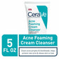 CeraVe Acne Treatment Foaming Cream Face Cleanser 4% Benzoyl Peroxide 150 mL NEW