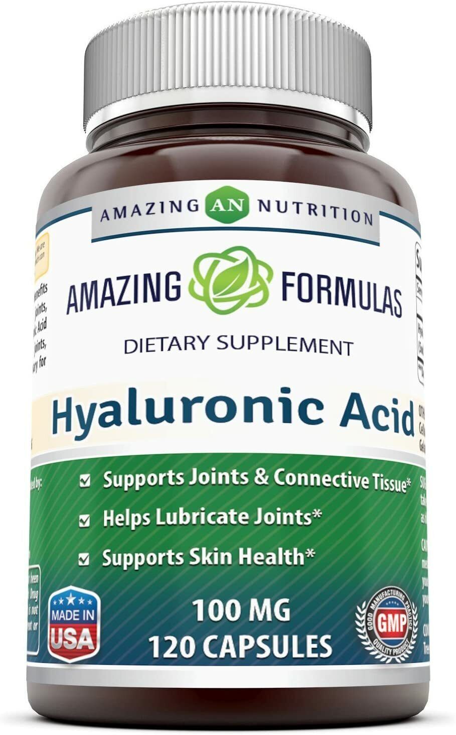 AMAZING FORMULAS HYALURONIC ACID 100mg Anti-Aging 120 Capsules FREE EXPRESS POST