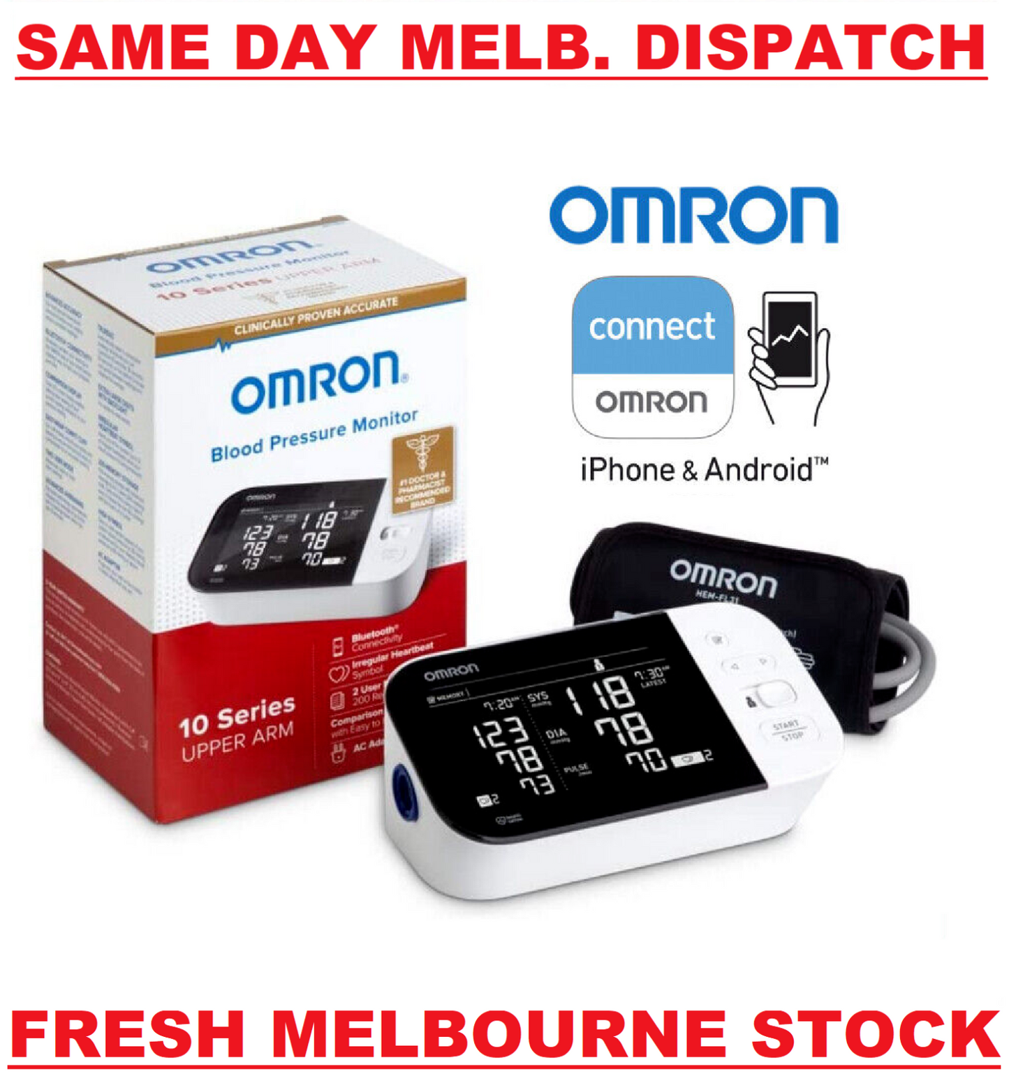 Omron 10 Series BP7450 Bluetooth Wireless Upper Arm Blood Pressure Monitor - NEW