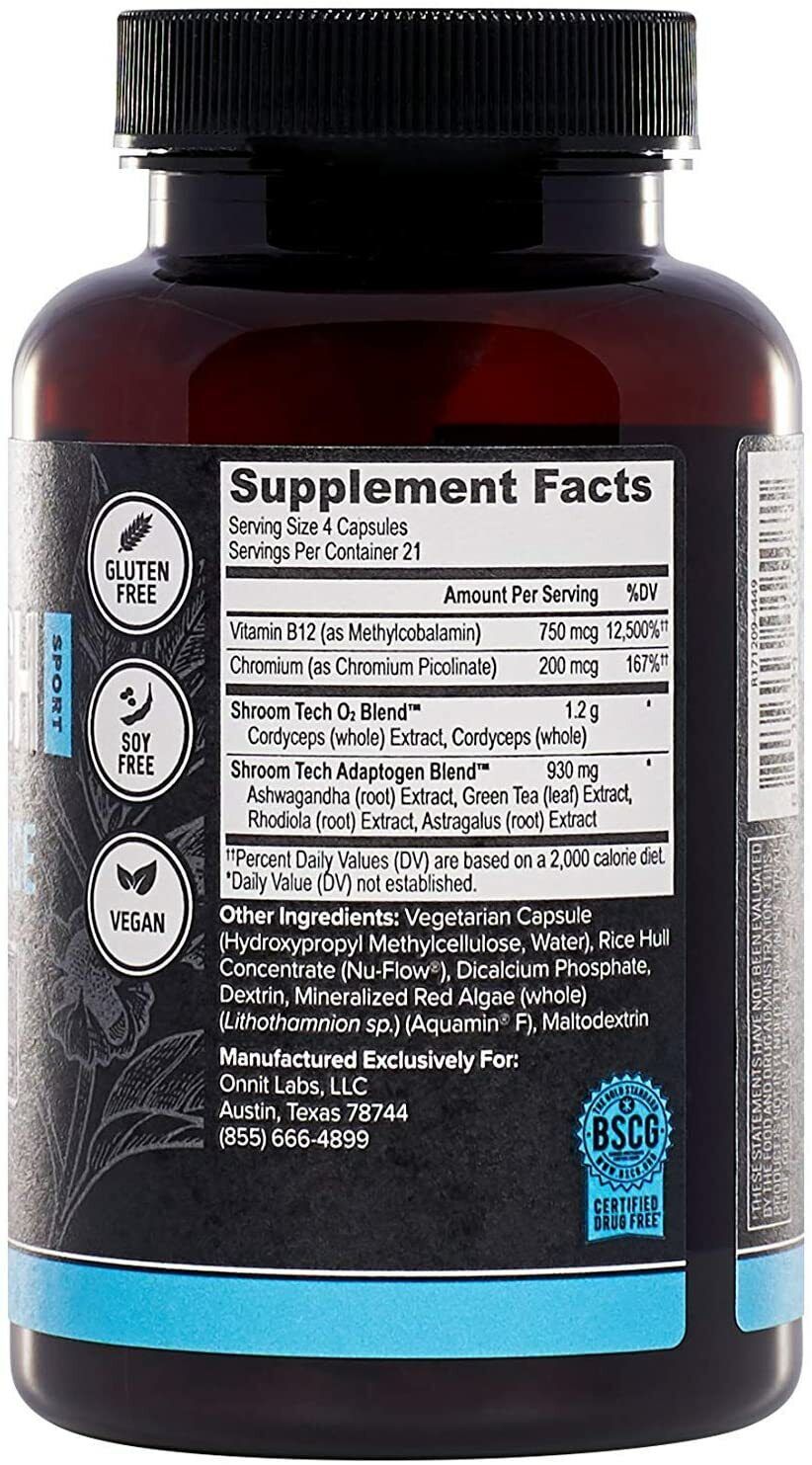 Onnit Shroom TECH Sport 84 Caps CORDYCEPS Joe Rogan JRE Alpha Brain VALUE SIZE!