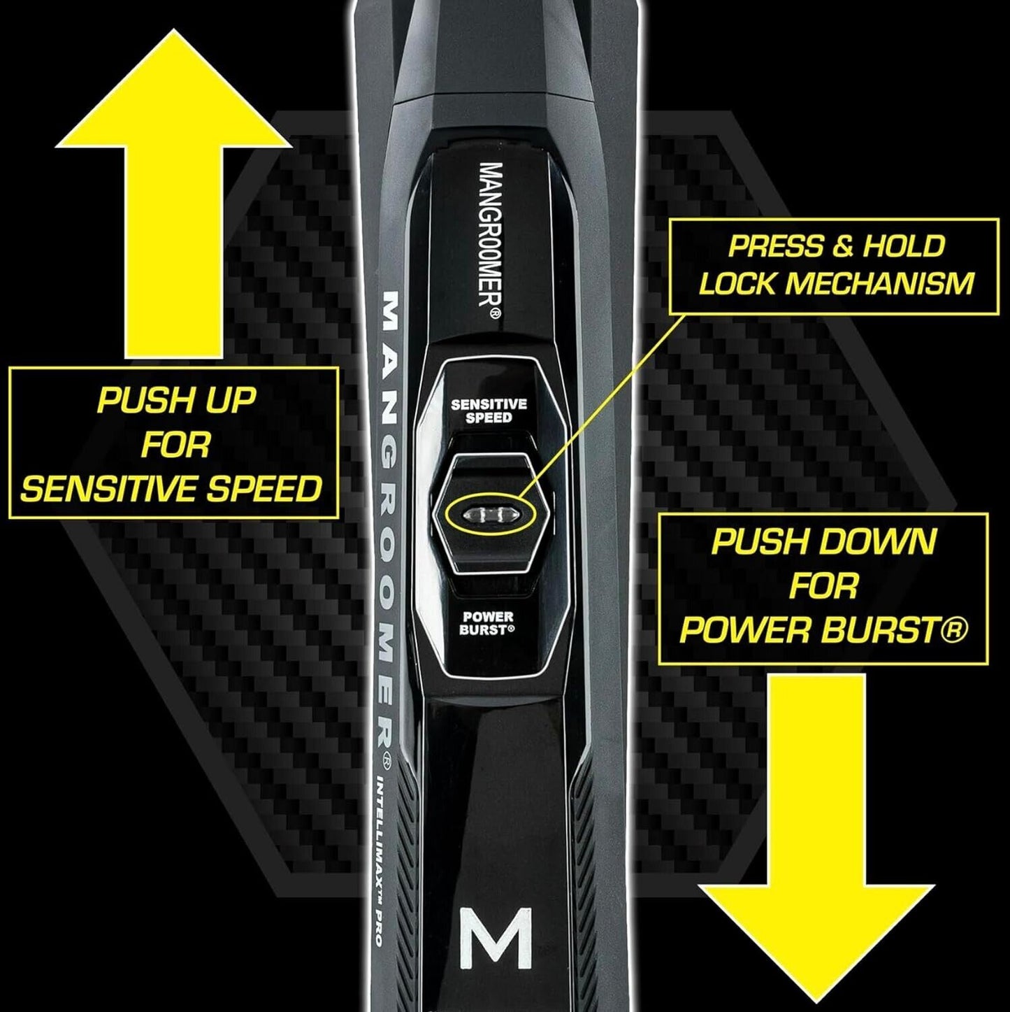 MANGROOMER INTELLIMAX PRO - WIDE HEAD Back Shaver - Shock Absorber Power Burst