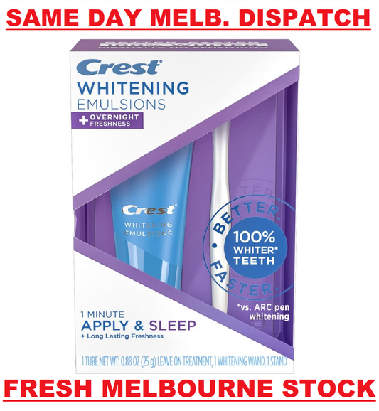 Crest Teeth Whitening Emulsions Overnight PM Express Treatment Apply & Sleep 25g