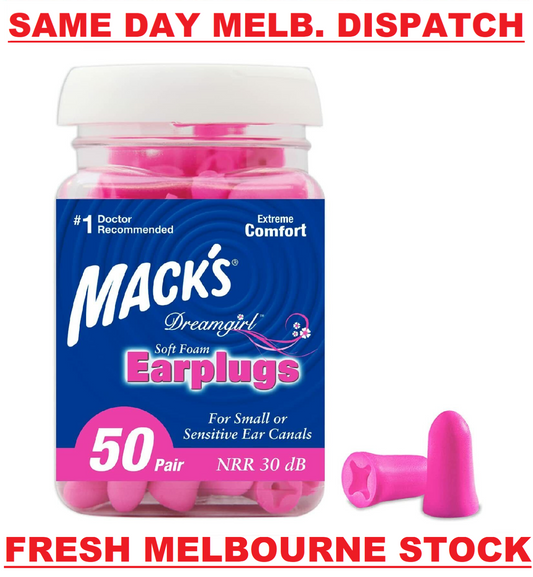 Macks Mack's DreamGirl Soft Foam Earplugs 50 Pair 30dB for small sensitive ears