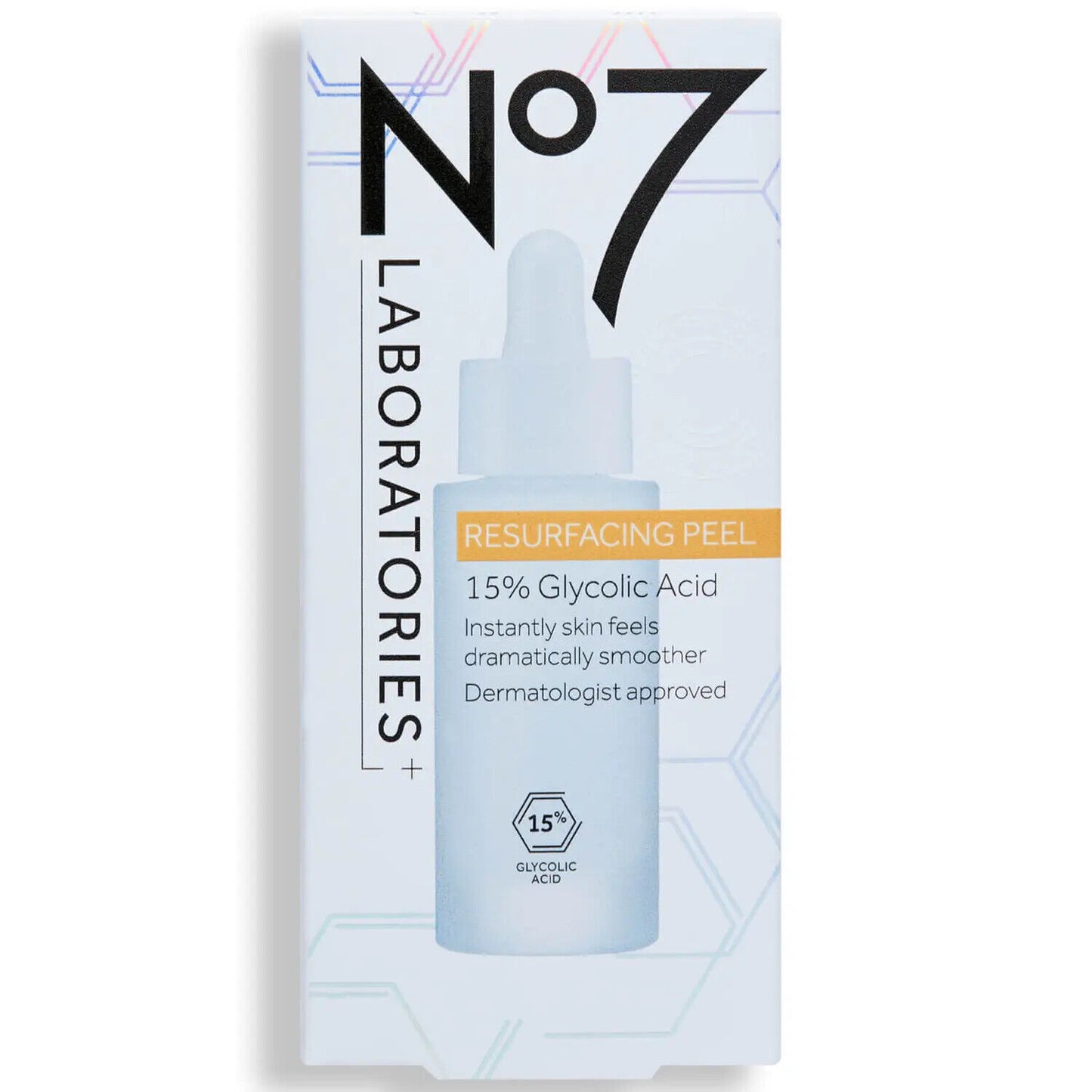 No7 Laboratories RESURFACING PEEL 15% Glycolic Acid SMOOTHER BRIGHTER SKIN 30mL