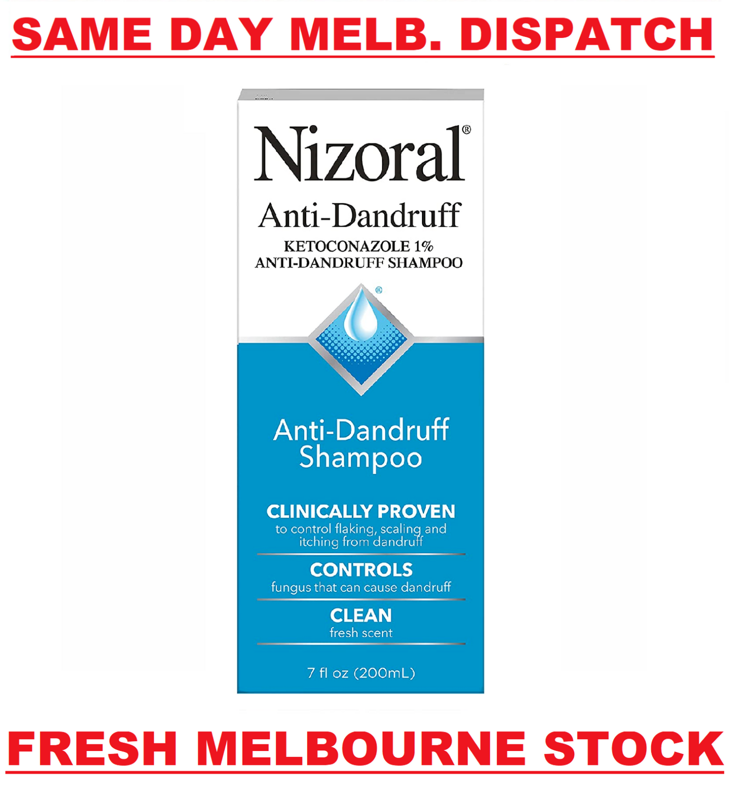 Nizoral A-D Anti-Dandruff Shampoo 1% - Seborrheic Dermatitis Treatment 200mL NEW