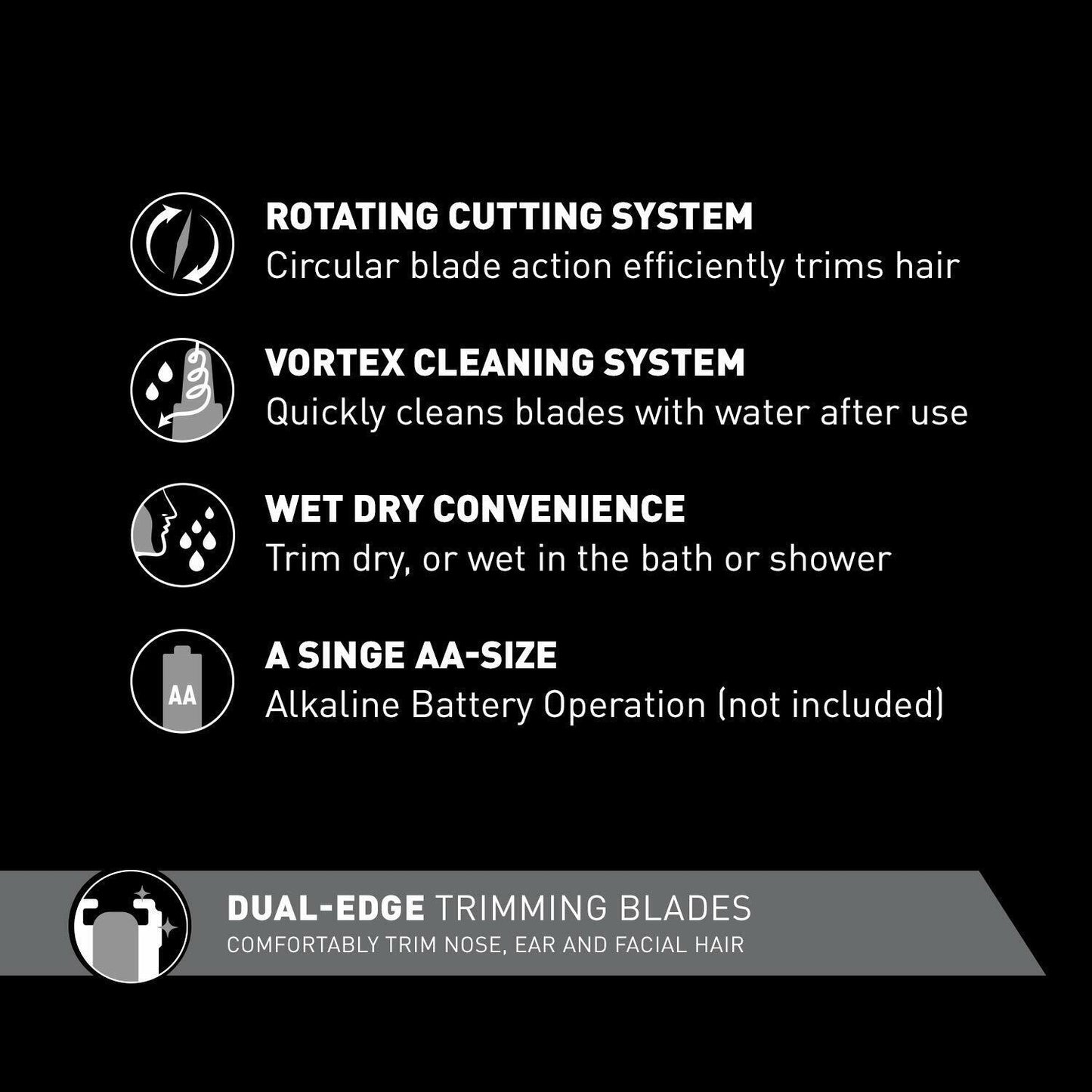 Panasonic ER-GN30-H Nose Facial and Ear Hair Eyebrows Trimmer Washable BRAND NEW