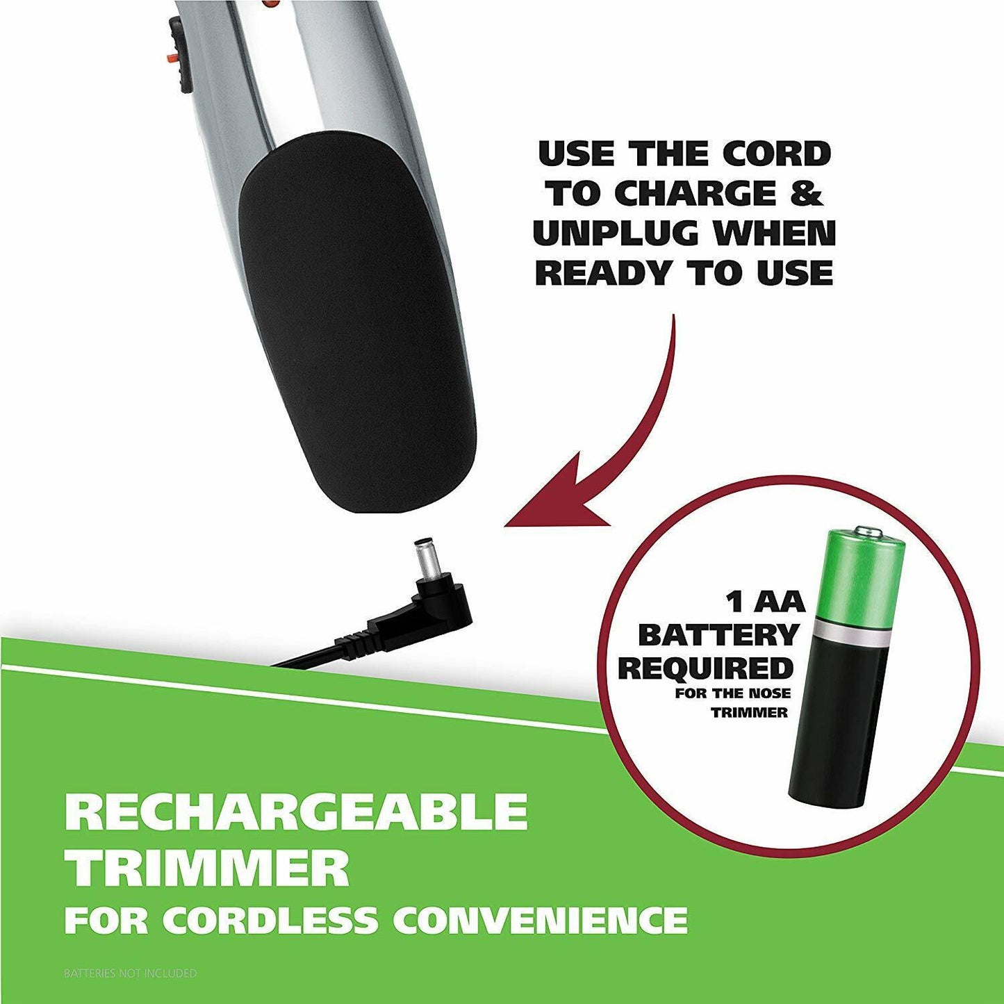 Wahl Groomsman Rechargeable Beard Stubble Mustache & Bonus Nose Trimmer 5622 NEW