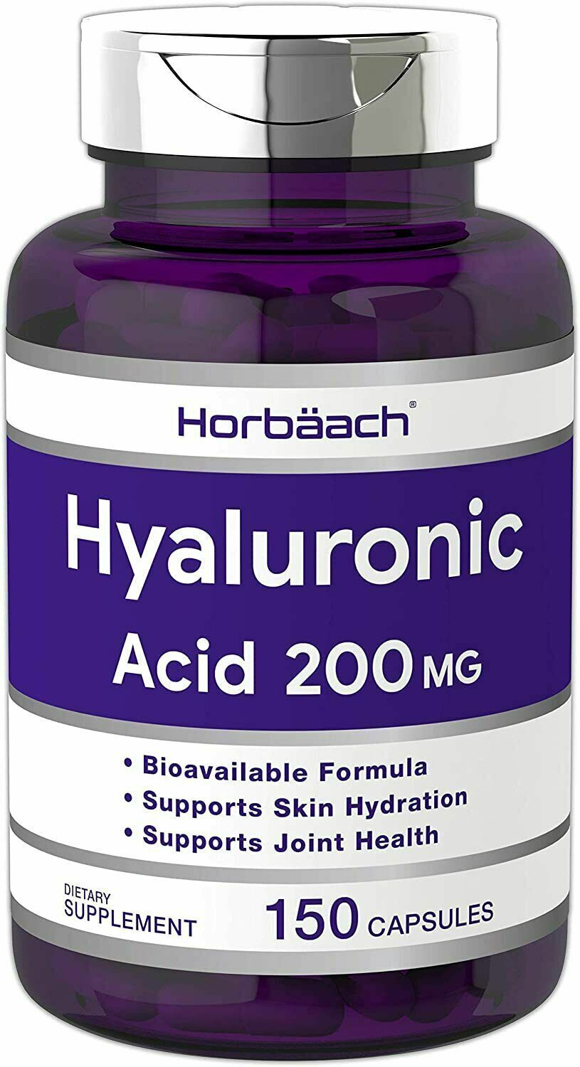 Horbaach Hyaluronic Acid 200mg 150 Cap DOUBLE STRENGTH ANTI-AGING - FREE EXPRESS