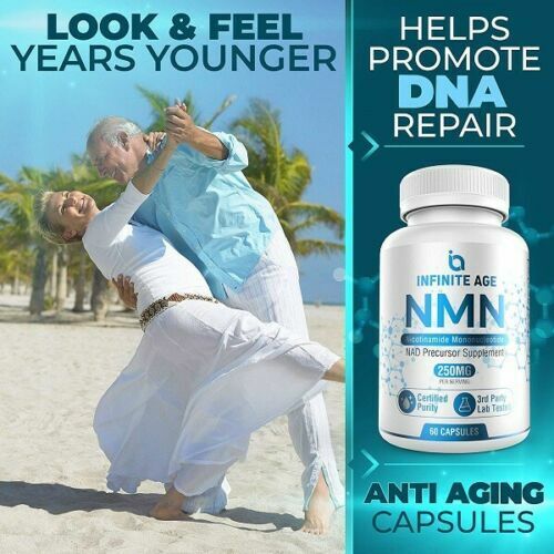 NMN Nicotinamide Mononucleotide 250mg 60 Caps POWERFUL NAD+ BOOSTER ANTI-AGING!
