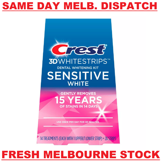 Crest 3D White Strips SENSITIVE Dental Teeth Whitening Kit 28 Strips - BRAND NEW