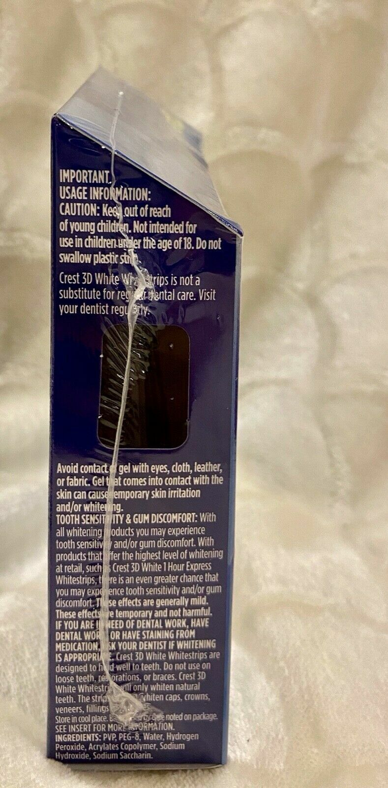 Crest 3D 8 x 1 Hour Express Teeth Whitening Strips White (4 Pouches) SEALED BOX