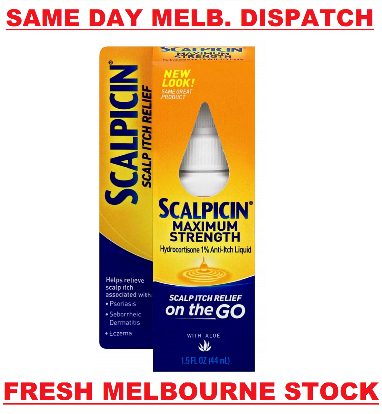 SCALPICIN Scalp Anti Itch Relief Liquid 1% Hydrocortizone Eczema Dermatitis 44mL
