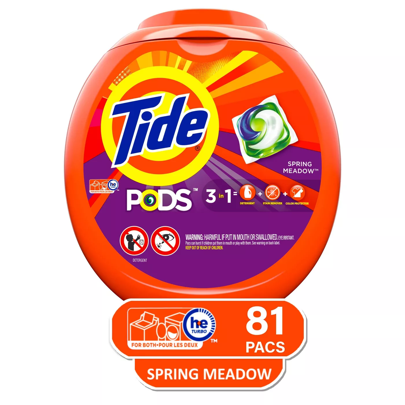 Tide PODS Laundry Detergent Liquid Pacs Capsules, Spring Meadow Scent (81 Count)