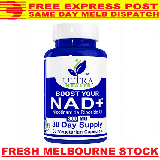 Ultra Health NICOTINAMIDE RIBOSIDE 300mg 60 Caps DOUBLE STRENGTH NAD+ Anti-Aging