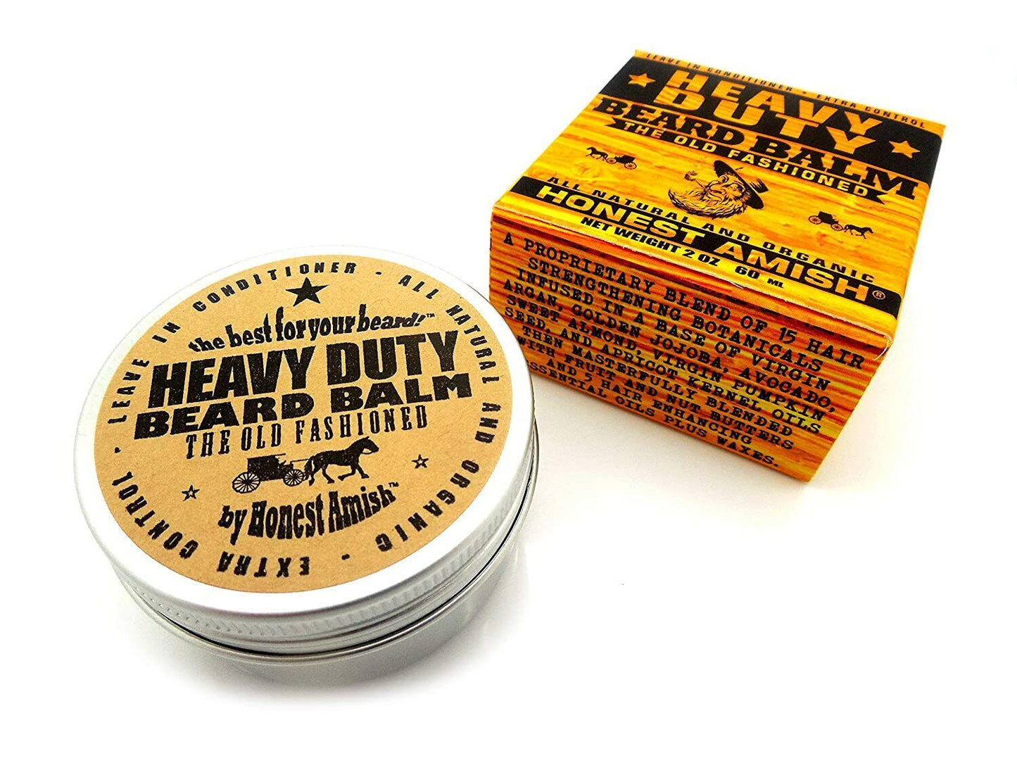 Honest Amish Beard Balm | Heavy Duty 2oz - Essential Oils / Beard Care Products
