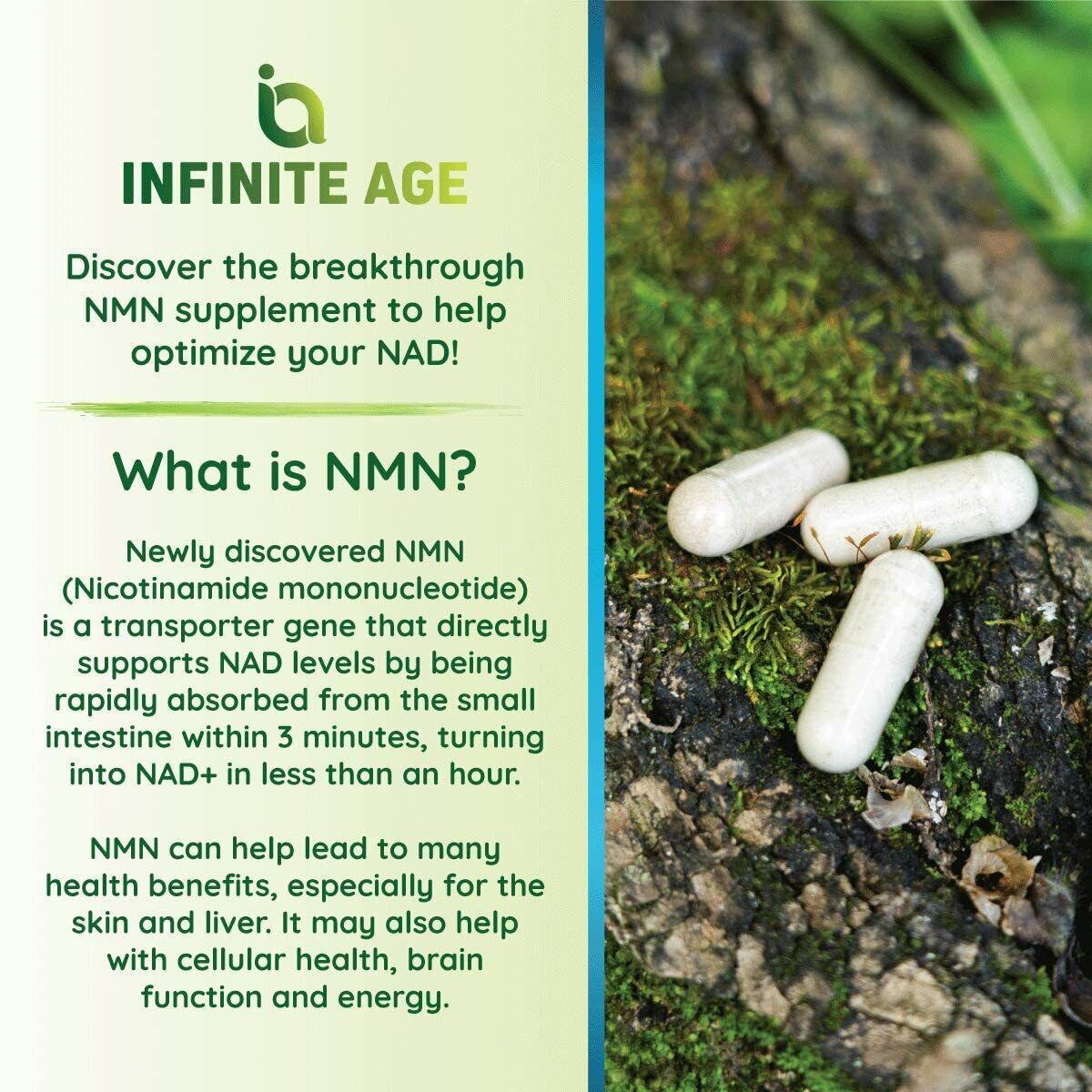 NMN Nicotinamide Mononucleotide 250mg 60 Caps POWERFUL NAD+ BOOSTER ANTI-AGING!