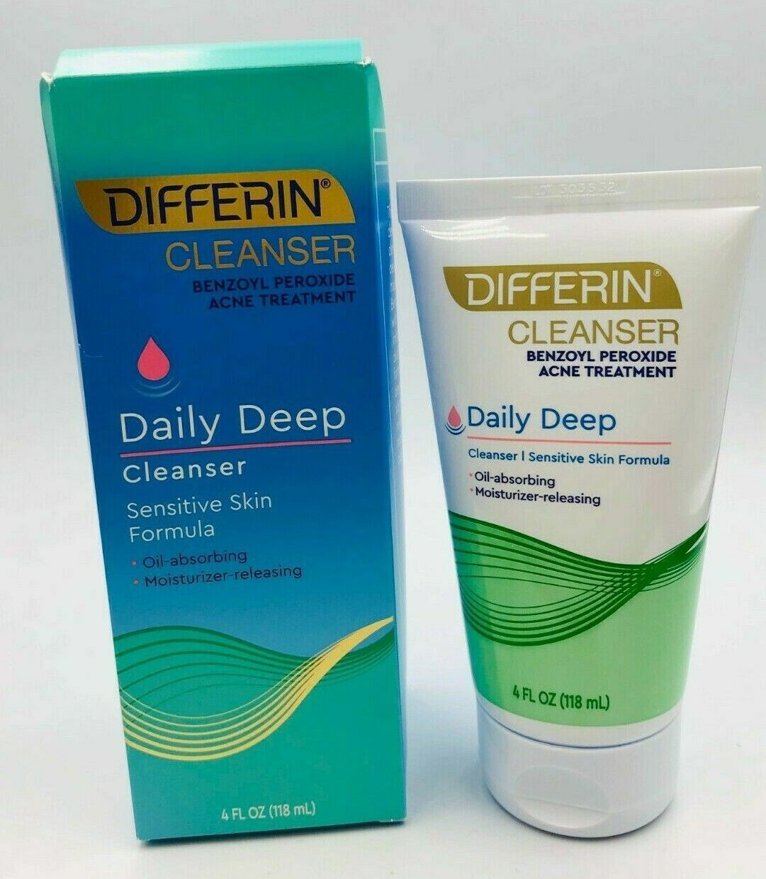 Differin Daily Deep Acne Cleanser Sensitive Skin Care 5% Benzoyl Peroxide 118ml