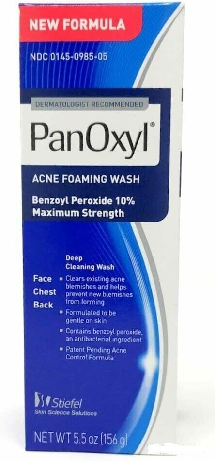 PanOxyl Benzoyl Peroxide 10% Foaming Acne Wash Skin Care - 156g - BRAND NEW