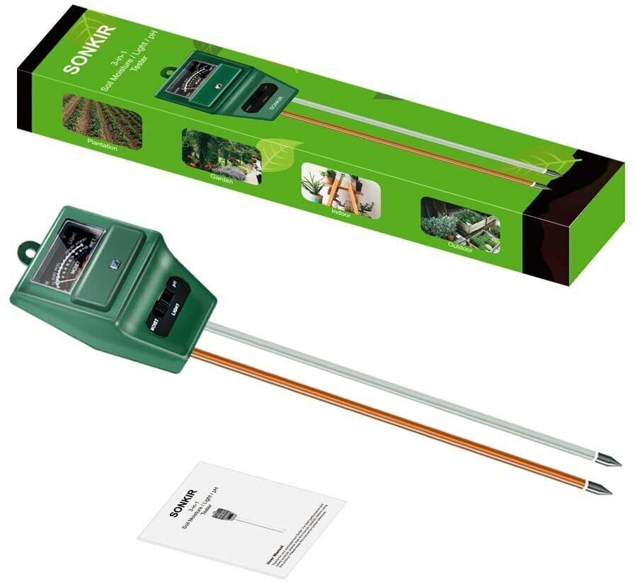 Sonkir Soil pH Meter MS02 3-in-1 Soil Moisture/Light/pH Tester - BRAND NEW
