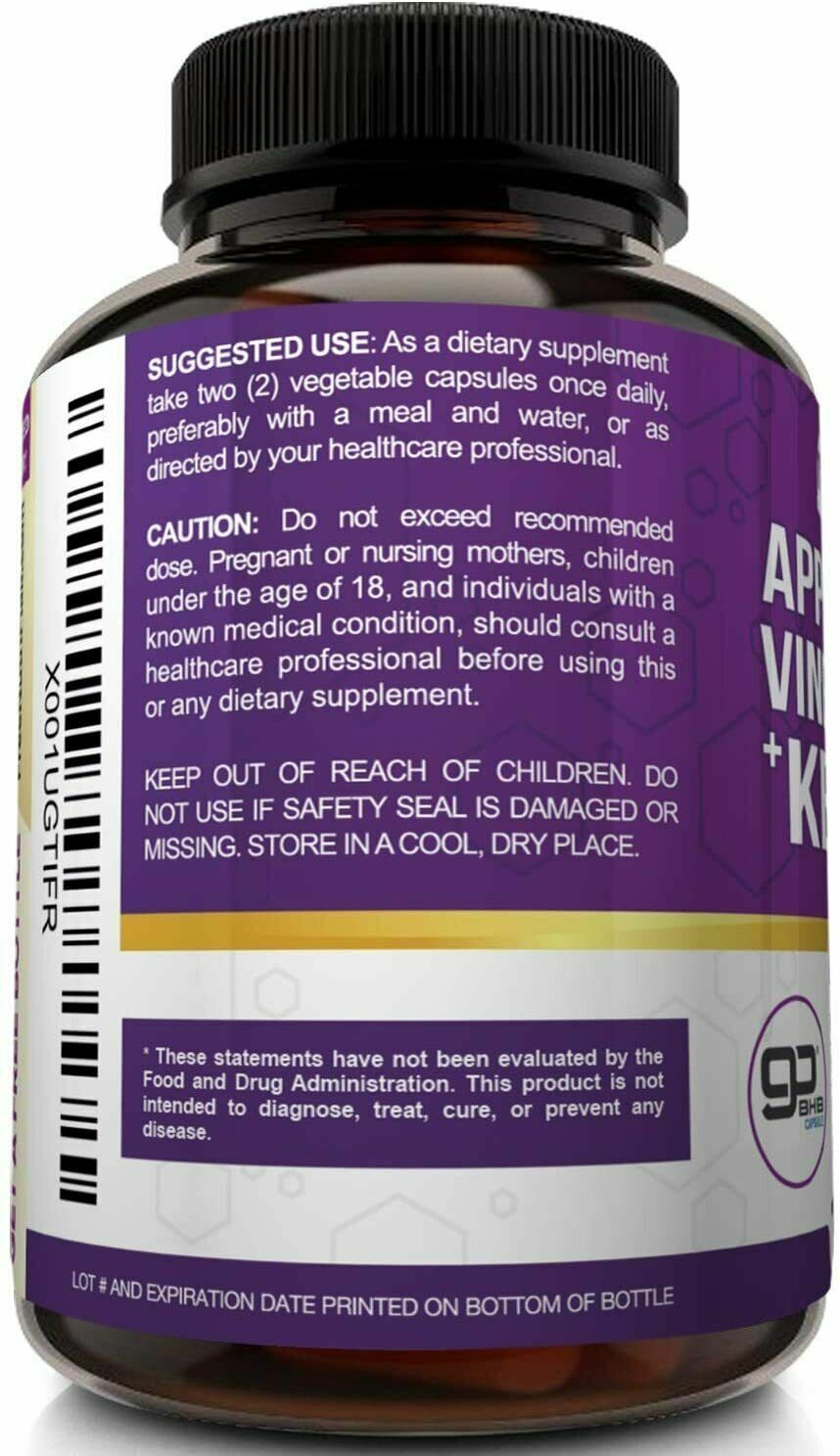 NutriFlair Apple Cider Vinegar + KETO BHB Diet Pills 120c ADVANCED WEIGHT LOSS