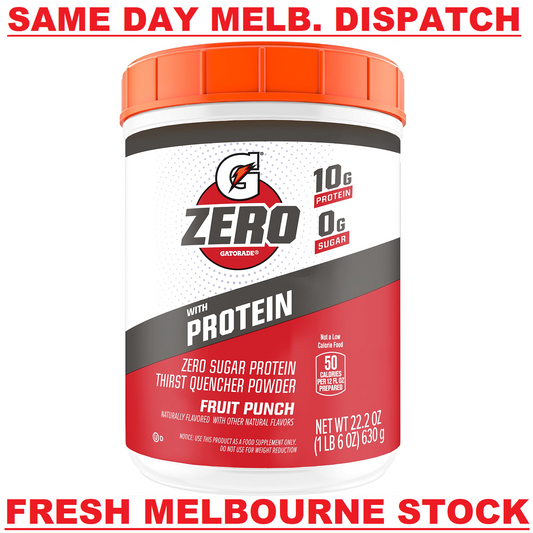 Gatorade ZERO with Protein Sports Drink Powder - FRUIT PUNCH 630g (42 Servings)
