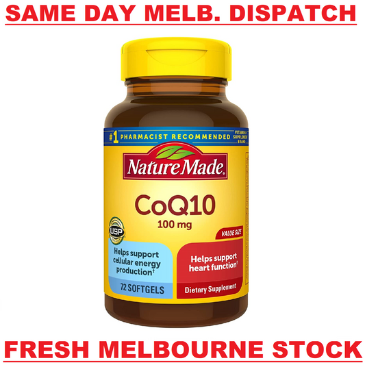 NATURE MADE CoQ10 100mg Support Heart Health & Energy Production - 72 Soft Gels