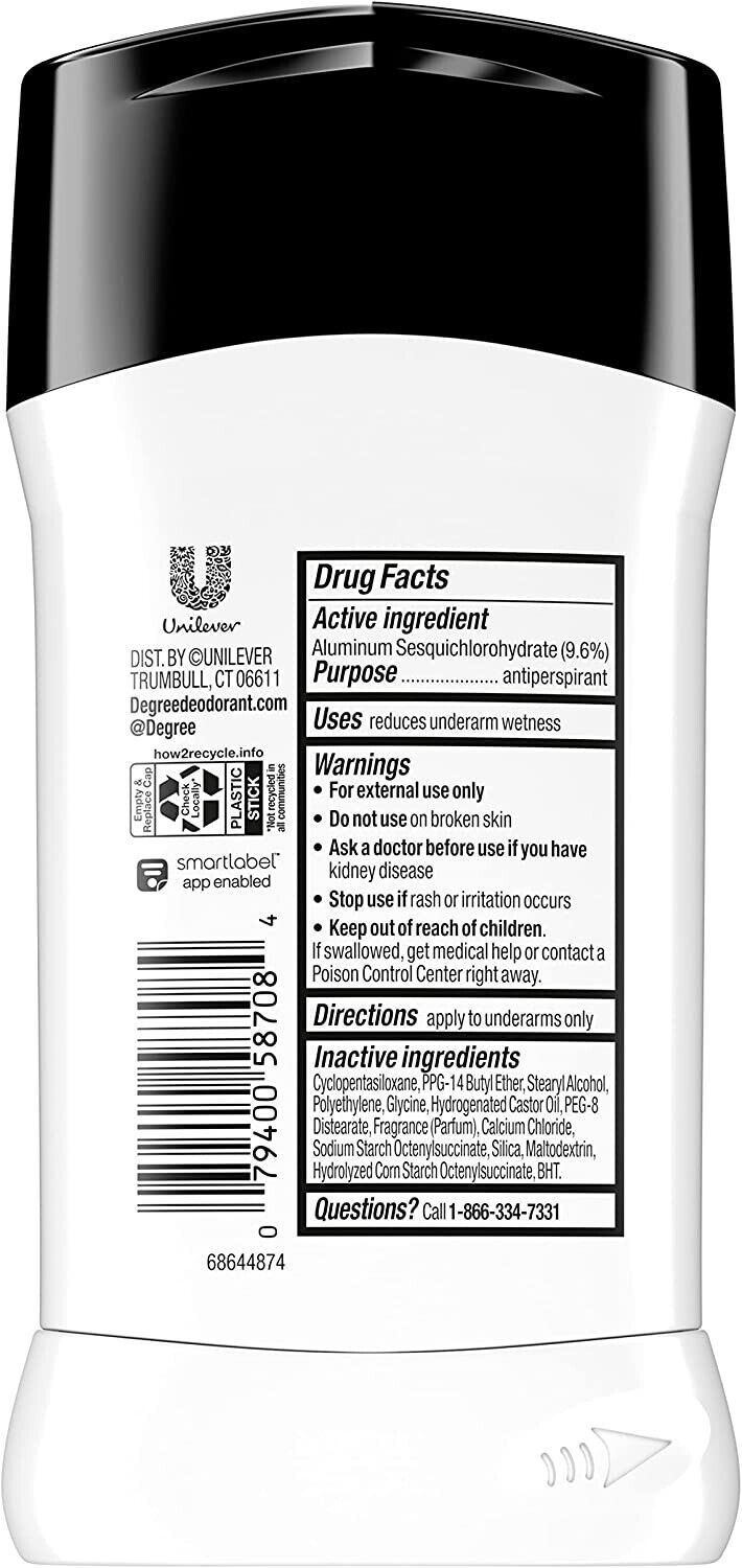 DEGREE Men UltraClear 72HR Antiperspirant Deodorant Stick Anti-Stain FRESH - 76g