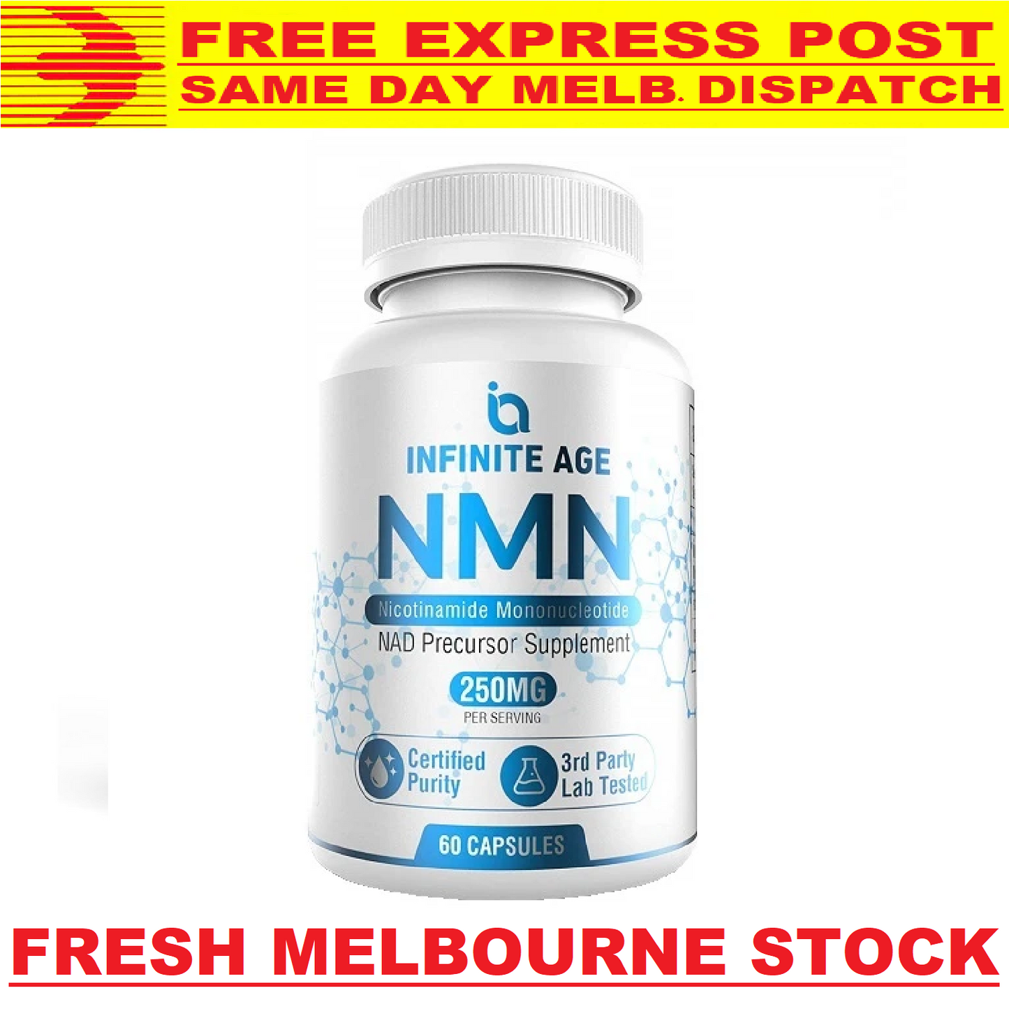 NMN Nicotinamide Mononucleotide 250mg 60 Caps POWERFUL NAD+ BOOSTER ANTI-AGING!