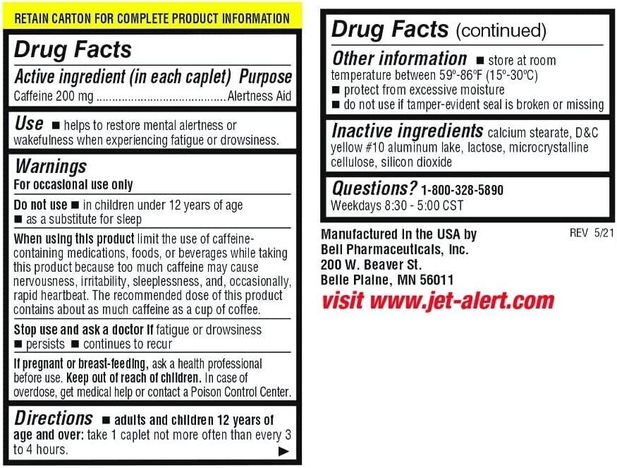 JET ALERT Caffeine Tablets 200mg DOUBLE STRENGTH 90 Tabs - FREE EXPRESS POST
