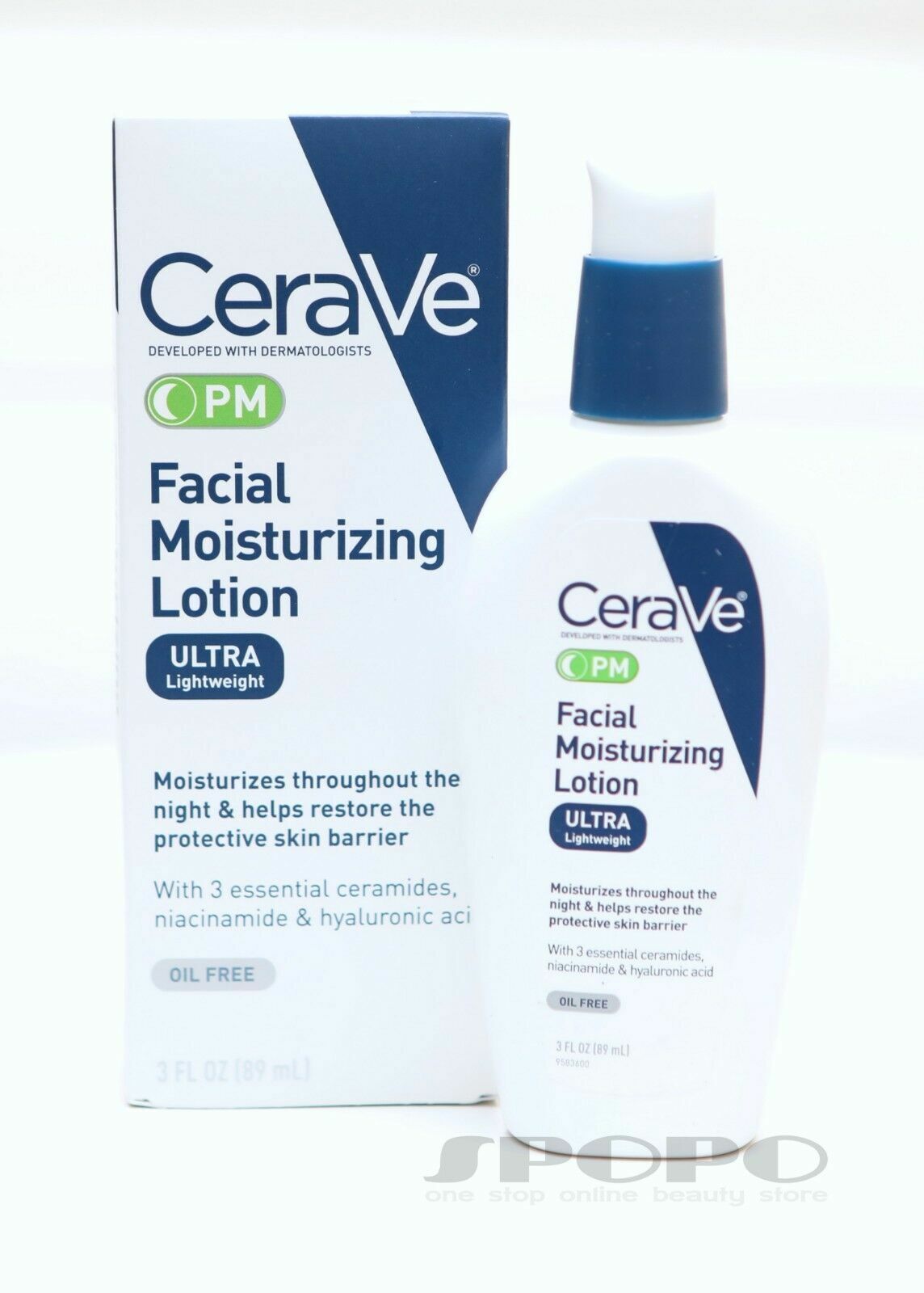 CERAVE PM FACIAL MOISTURIZING LOTION ULTRA LIGHTWEIGHT 89ML - FREE EXPRESS POST