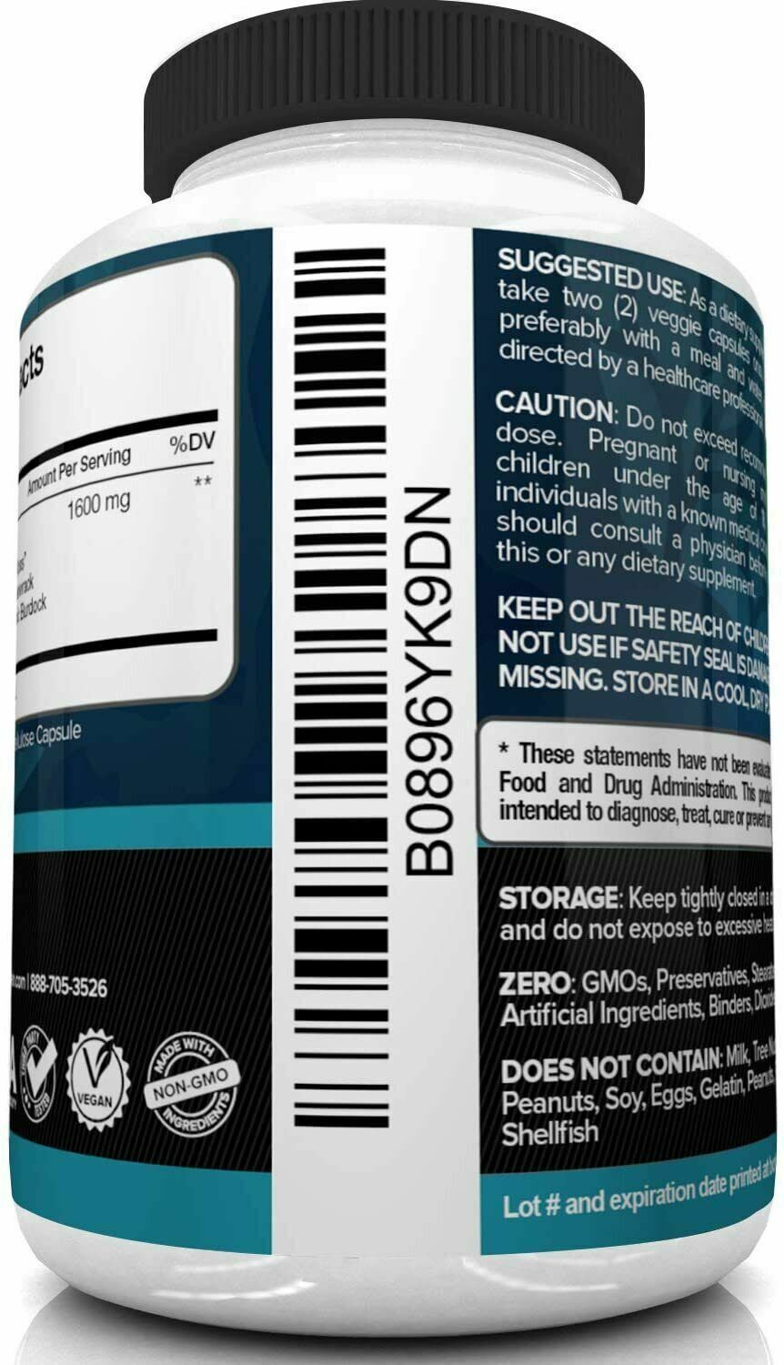 NUTRIVEIN ORGANIC IRISH SEA MOSS 1600mg 120 Caps DOUBLE STRENGTH - FREE EXPRESS