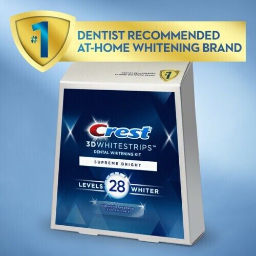 Crest 3D SUPREME BRIGHT LEVEL 28 Teeth Whitening Kit 42 Strips FREE EXPRESS POST