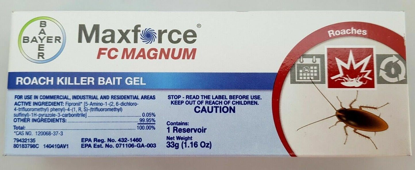 Genuine Bayer Maxforce Magnum FC Cockroach Roach Bait Gel 33g Fresh AU Stock NEW