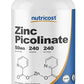 Nutricost Zinc Picolinate 50mg 240 Caps - PREMIUM Quality BEST Value MELB STOCK