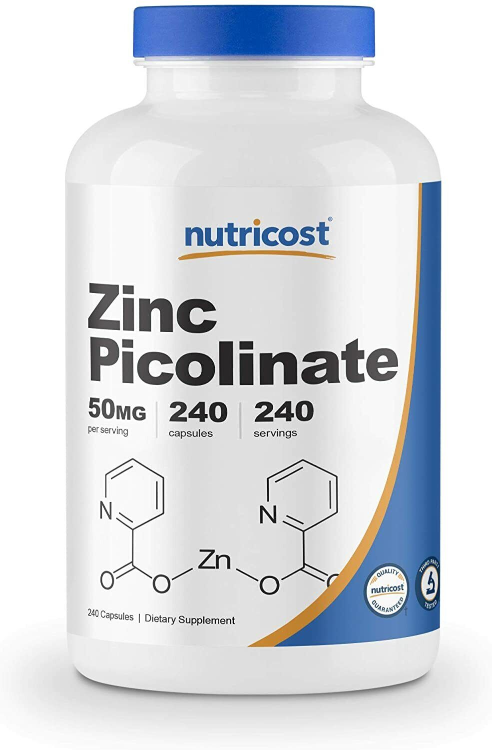 Nutricost Zinc Picolinate 50mg 240 Caps - PREMIUM Quality BEST Value MELB STOCK