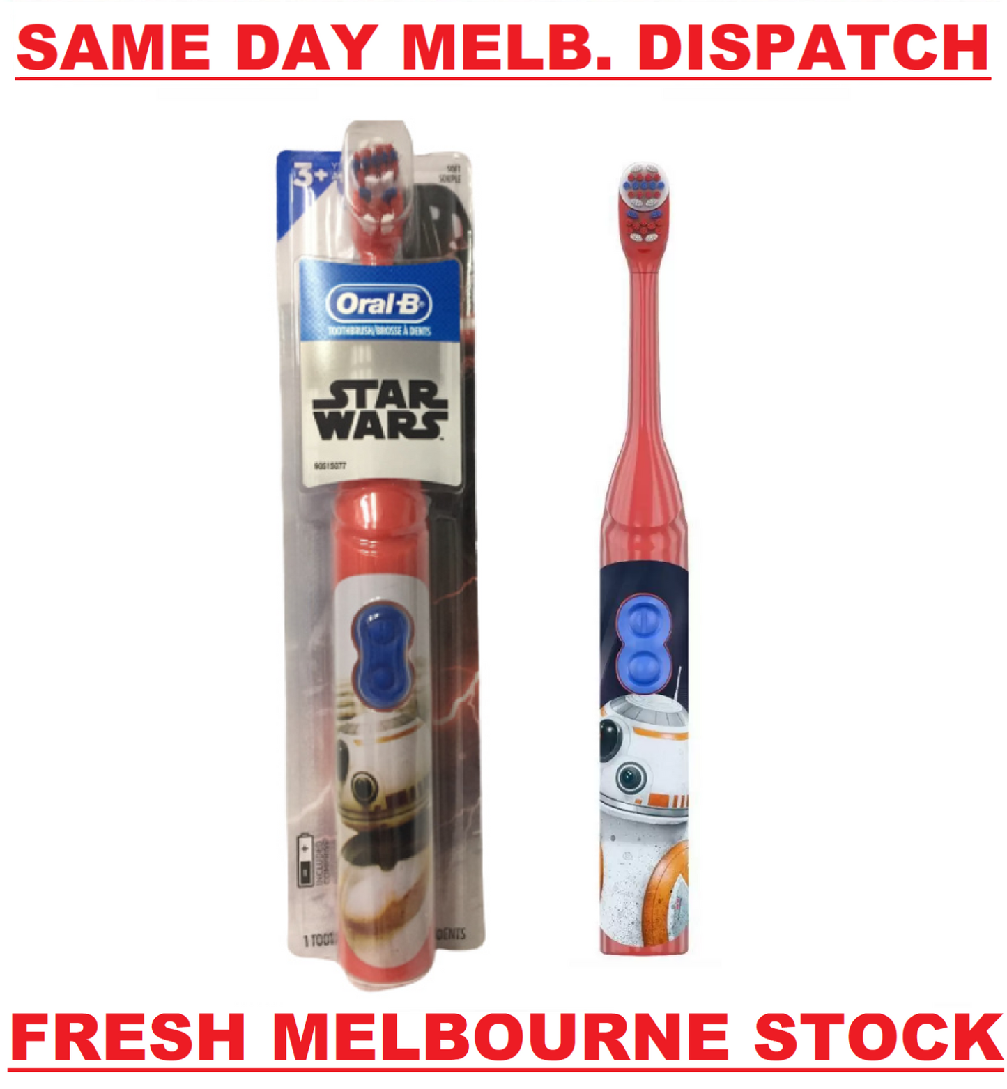 Oral-B Kids - Battery Power Toothbrush - Soft 3+ Years - Star Wars BB8 BB-8