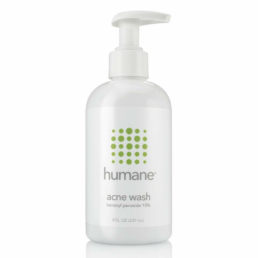 Humane Face & Body Acne Wash Benzoyl Peroxide 10% Skin Care Vegan - 237ml - NEW