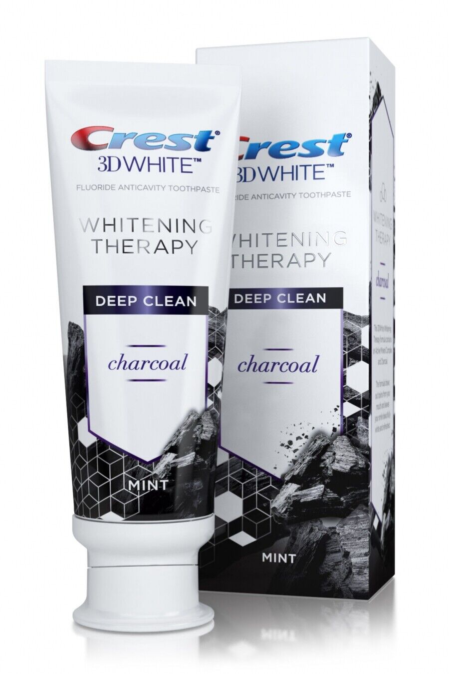 Crest 3D White Charcoal Deep Clean Teeth Whitening Therapy Toothpaste 2x116g NEW